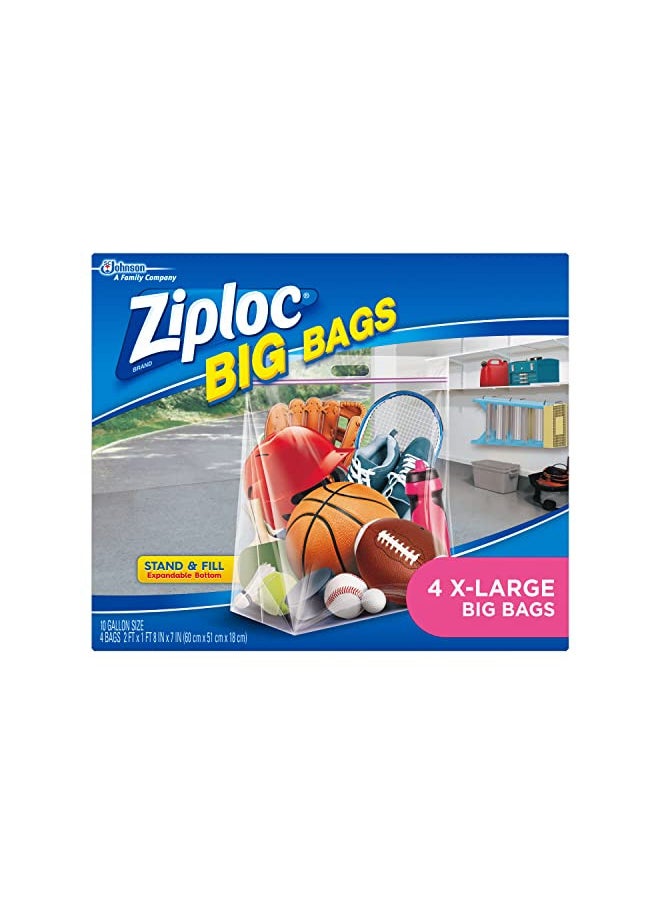 Ziploc Ziploc Big Bags Clothes and Blanket Storage Bags for Closet Organization, Protects from Moisture, XL, 4 Count 