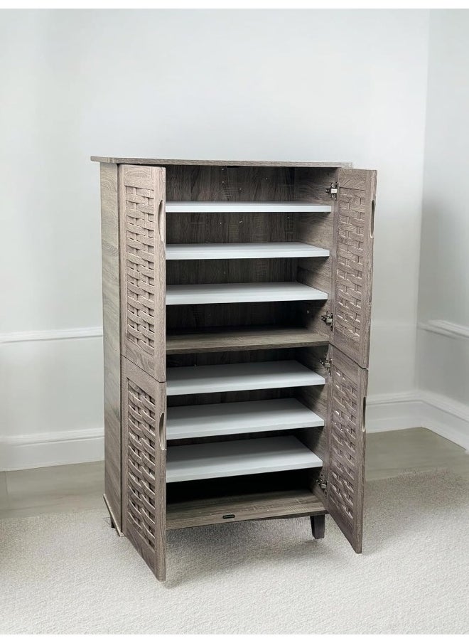MAF furniture Design Wooden Shoe Rak/Organiser With 4 Doors  - Image 2