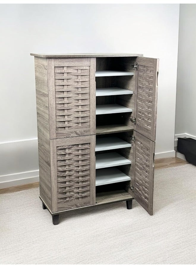 MAF furniture Design Wooden Shoe Rak/Organiser With 4 Doors  - Image 3