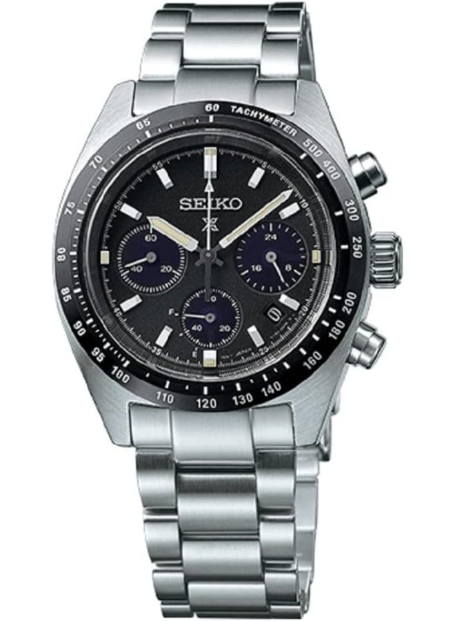 Seiko سايكو بروسبكس سبيدتايمر ساعة كرونوغراف شمسية بقرص أسود SSC819P1 - Image 3