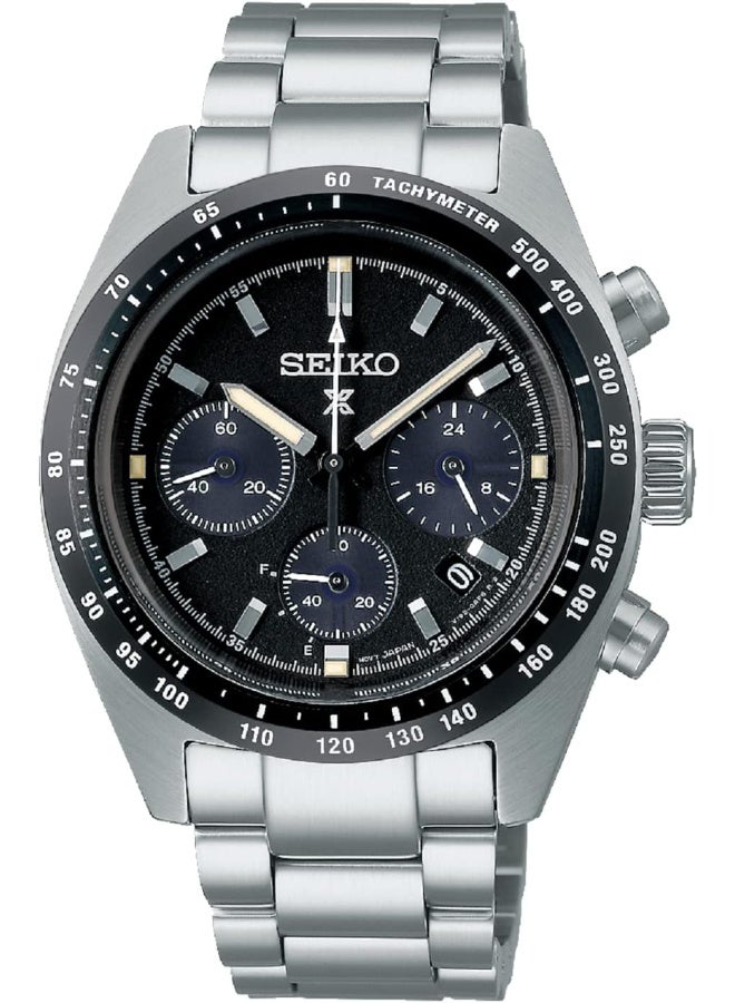 Seiko سايكو بروسبكس سبيدتايمر ساعة كرونوغراف شمسية بقرص أسود SSC819P1 - Image 1