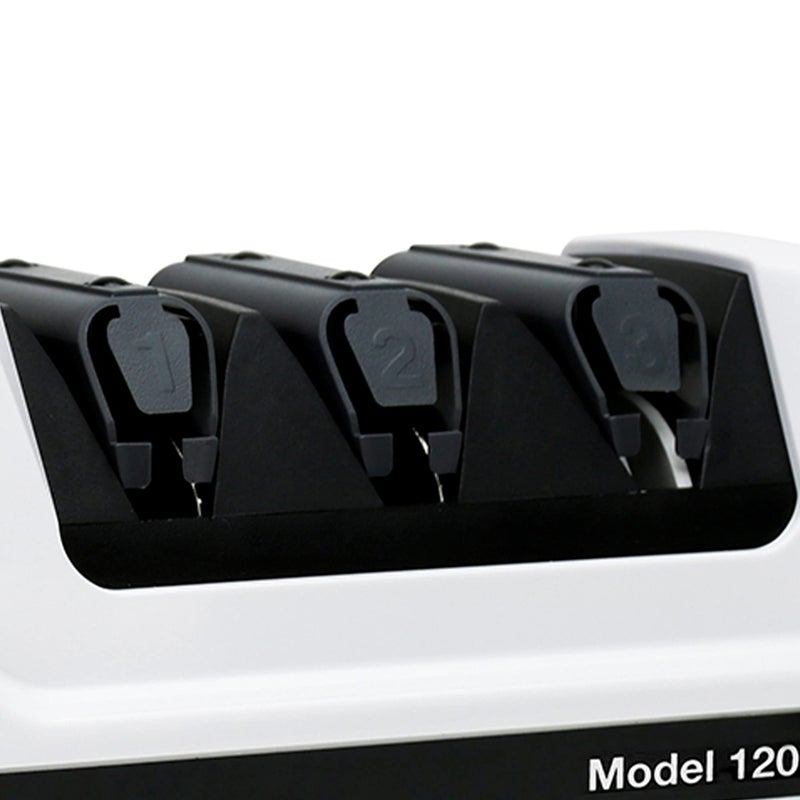ChefsChoice Chef'sChoice Hone EdgeSelect Professional Electric Knife Sharpener for 20-Degree Edges Diamond Abrasives Precision Guides for, Straight and Serrated Knives Made in USA, 3-Stage, White  - Image 2
