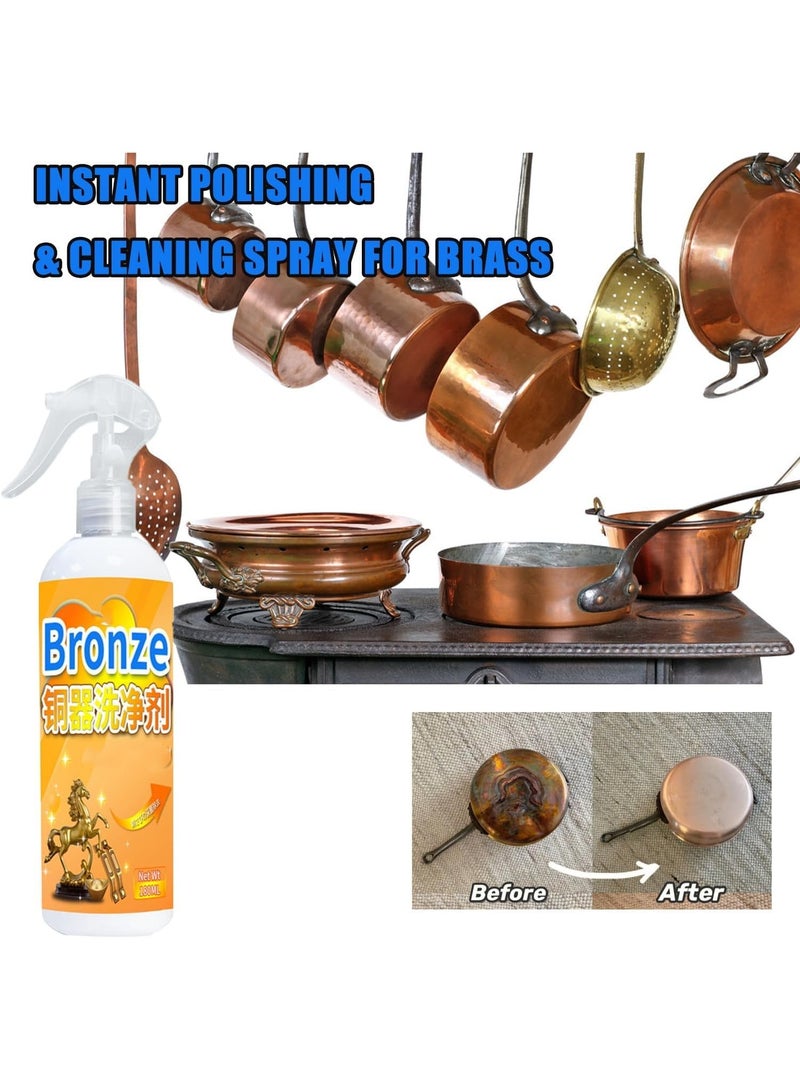 180ML Instant Polishing  Cleaning Spray For Copper And Brass, Brass Cleaner And Polish, Gently Clean, Metal Cleaner And Rust Remover, Polishing, For Antiques, Cookware, Jewelry - Image 2
