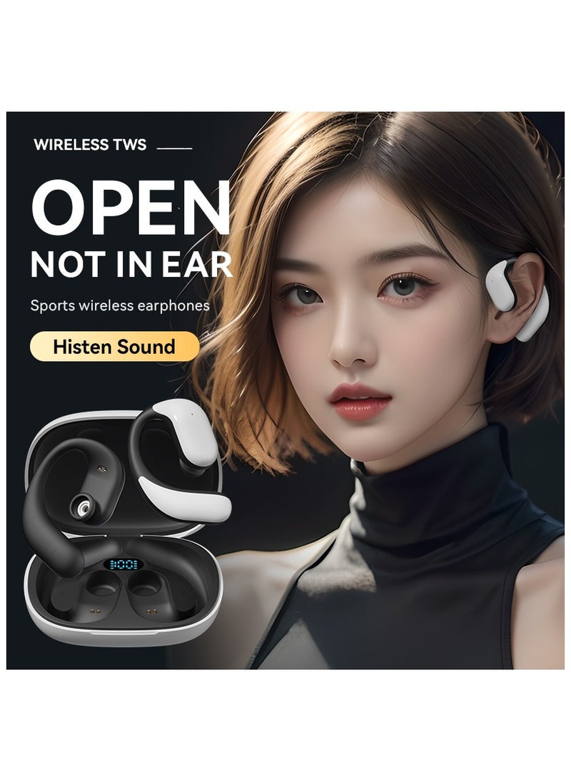JBLTM Wireless Earbud, 48Hrs Bluetooth 5.4 Headphones IP7 Waterproof for Sport, Running Wireless Earphones with ENC Noise Canceling Mics, Deep Bass Over Ear bud with Earhooks for Android, iOS, Workout, Gym  - Image 2