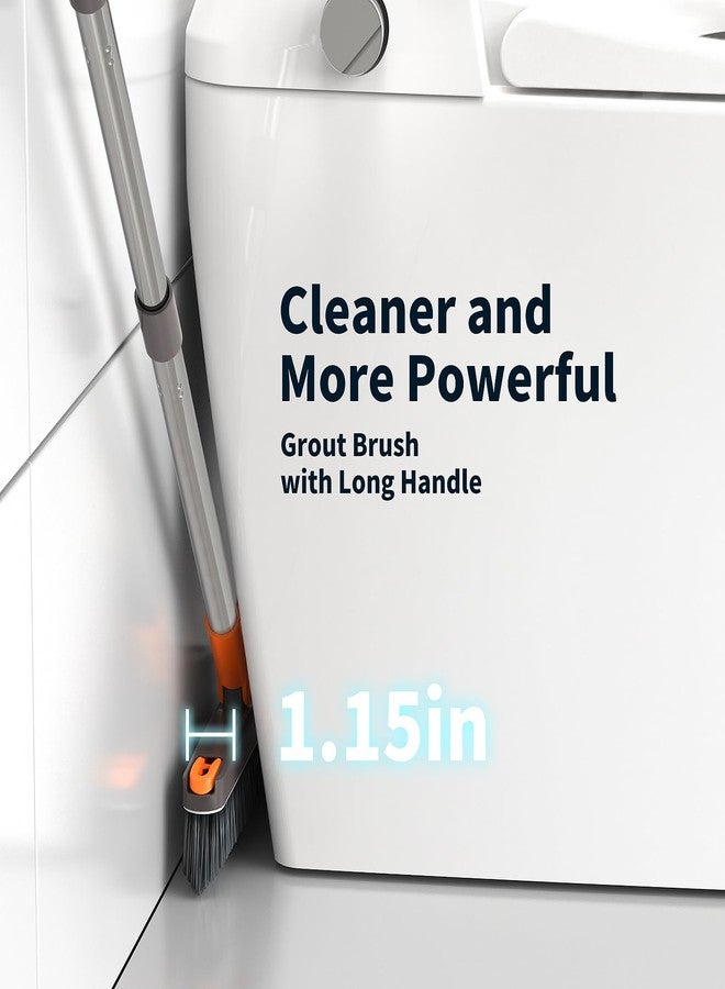 AIR U+ فرشاة جراوت AIR U+ بمقبض طويل، فرشاة تنظيف دوارة بزاوية 180° مع ملقط لتثبيت الشعر، فرشاة خط جراوت على شكل V، شعيرات صلبة للتنظيف العميق في الشقوق، خطوط البلاط، الدش، المطبخ، والزوايا. - Image 5
