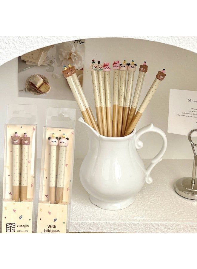 Price Control 14.9! Cartoon Animal Bamboo Chopsticks Gift Small Red Book Explosions Gift Wholesale-Color:Yellow Hat Bear-high Quality Gift Box Chopsticks-Specifications:19.5cm (children's Chopsticks)  - Image 4