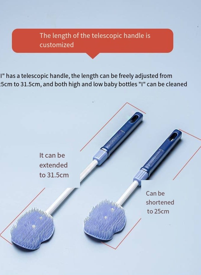 أطفال الهوغوز فرشاة تنظيف زجاجات الأطفال المصنوعة من السليكون والقابلة للسحب قوية للغاية لكافة أحجام زجاجات الأطفال (أرجوانية) - Image 3