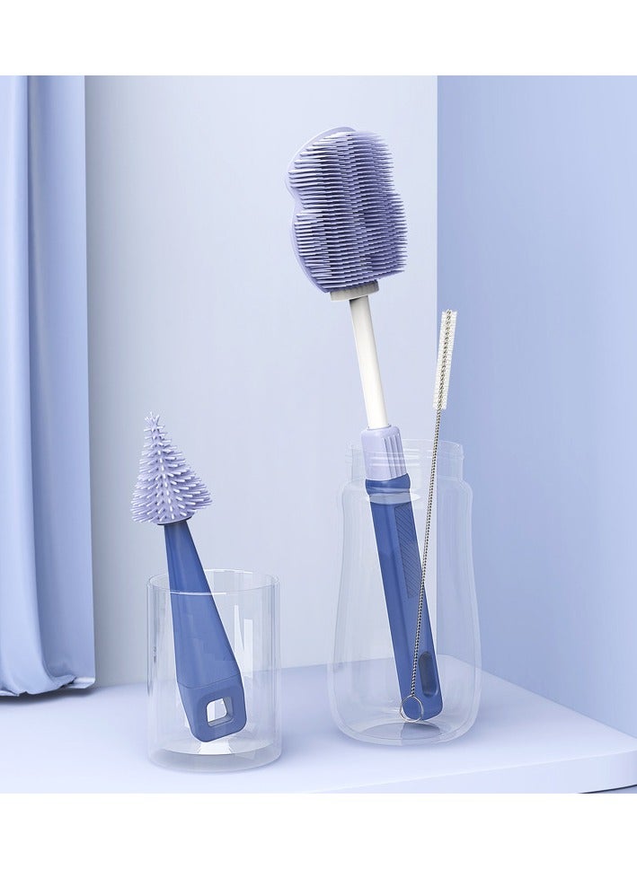 أطفال الهوغوز فرشاة تنظيف زجاجات الأطفال المصنوعة من السليكون والقابلة للسحب قوية للغاية لكافة أحجام زجاجات الأطفال (أرجوانية) - Image 1