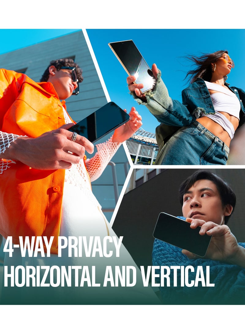 PanzerGlass حامي شاشة بانزر جلاس إيكو ماثريكس 4-طرق للخصوصية لجهاز سامسونج جالاكسي S25 ألترا تغطية كاملة للشاشة، 100% بلاستيك معاد تدويره، متوافق مع بصمات الأصابع، فيلم مضاد للتجسس S25 - Image 4