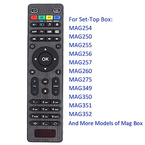 Amiroko Replacement Remote Control for MAG254 MAG250 255/256 / 257/260 / 275/349 / 350/351 / 352 OTT Tv Box IPTV Set-Top Box, Black - Image 3