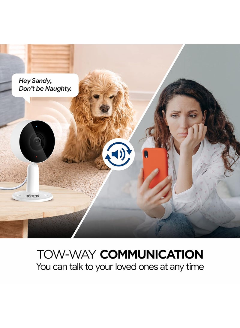 Ozone Ozone 2MP Smart Wifi CCTV Camera | 360° & Full HD Home Security | Colour Vision Day-Night | 2 Way Audio Talk | Motion Detection | SD Card Support Upto 128Gb| Smartphone Access with Alexa & Google Nest  - Image 4