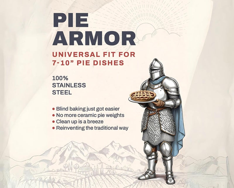 BakeBarn Pie Armor, Universal Fit Pie Weight for 7-10 inch Pies, Durable Alternative to Traditional Ceramic Pie Weights, 100% Stainless Steel 304 - Image 4