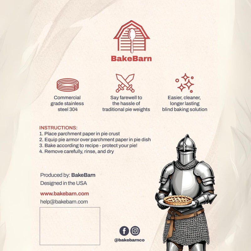 BakeBarn Pie Armor, Universal Fit Pie Weight for 7-10 inch Pies, Durable Alternative to Traditional Ceramic Pie Weights, 100% Stainless Steel 304 - Image 5