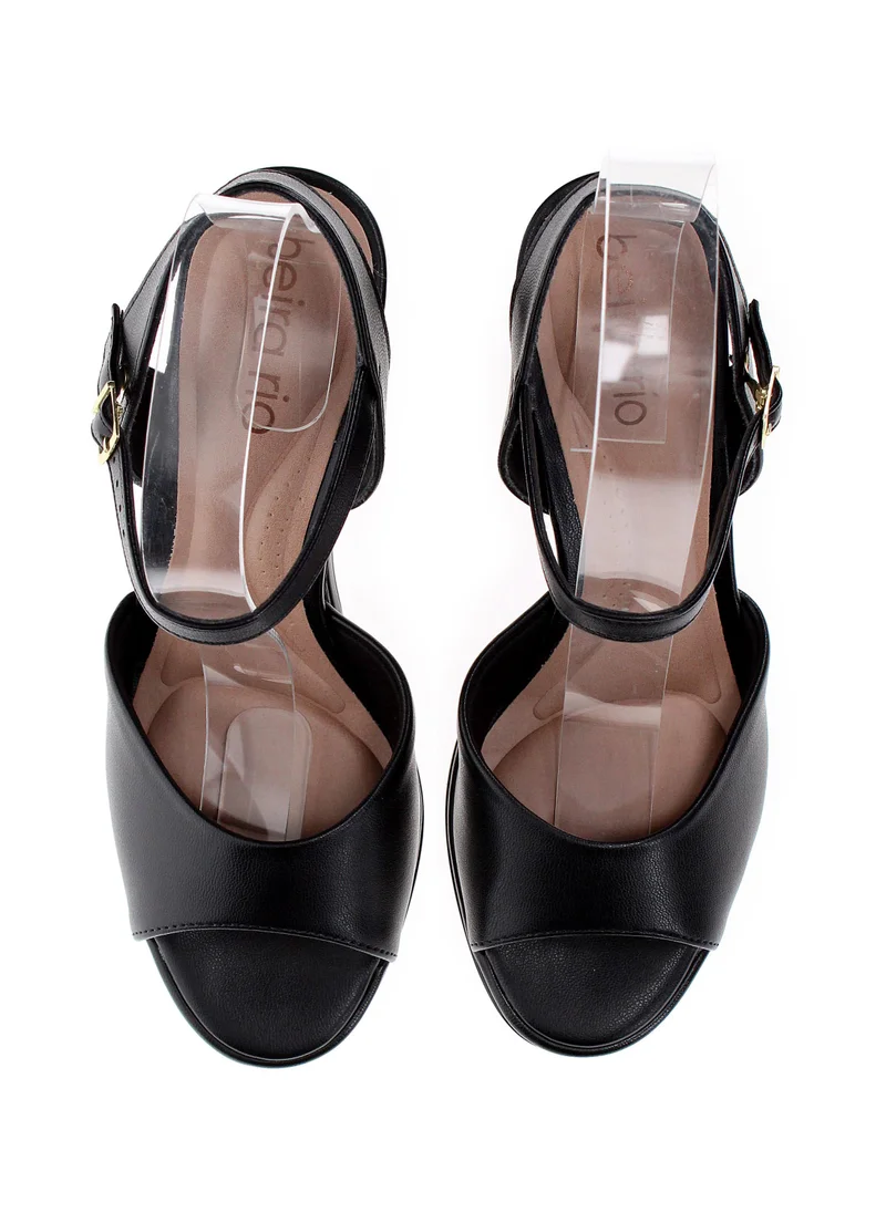 Beira Rio Black Wedge Sandals for Women – Stylish & Comfortable Elevated Footwear for Women | Best Price UAE