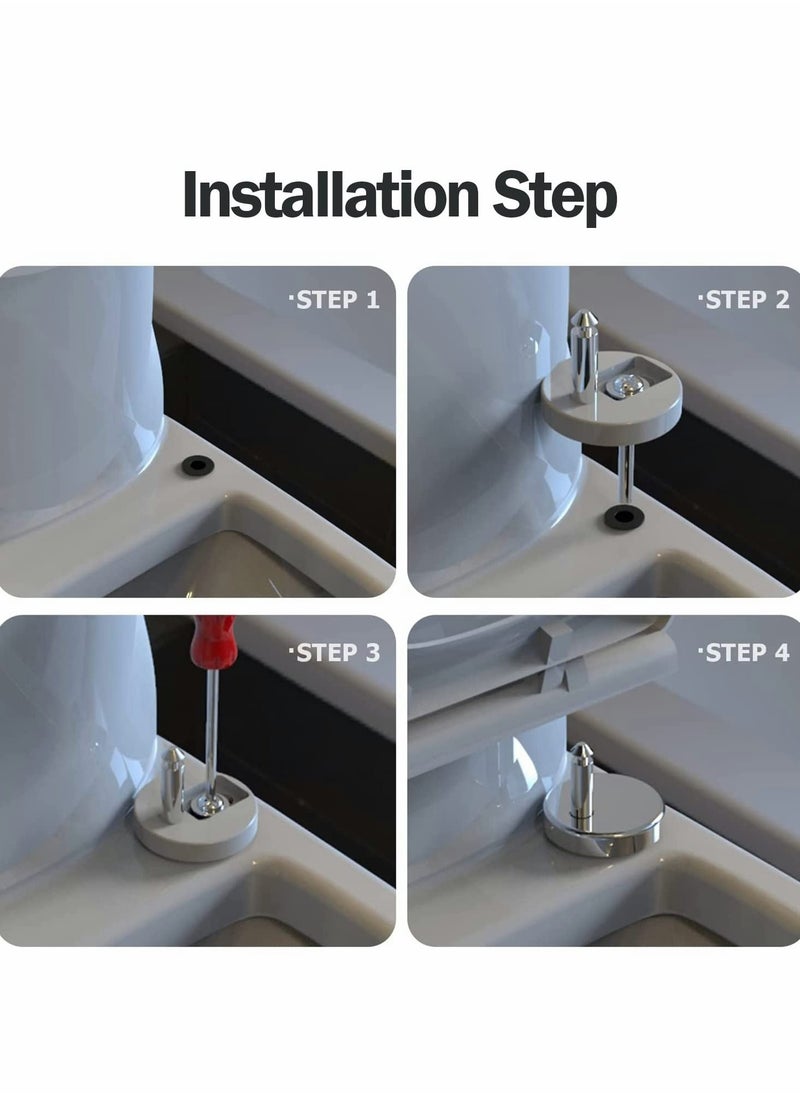 Toilet Seat Hinges Top Fixings,2 Pcs Quick Release Toilet Seat Fixings Universal Toilet Seat Hinge Fittings for WC Toilet Blind Holes - Image 3