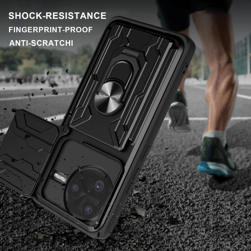 إيروريكس جراب هاتف Xiaomi Poco F7 Ultra Sliding Camshield TPU+PC مع فتحة بطاقة (أسود) - Image 3