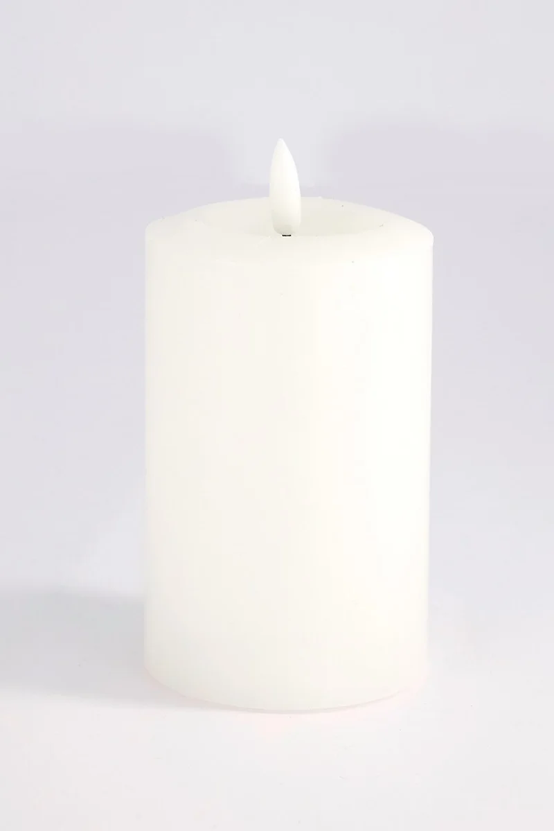 موي موتشو شمعة ليد لهب سميك أبيض