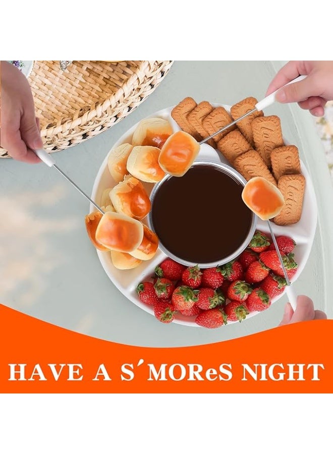 LENND Electric Fondue Pot Set, Chocolate Cheese Fondue Set, Hot Chocolate Machine, Fondue Maker, Detachable Serving Trays with 2 Roasting Forks, Aluminum Pot for Candy,Ice Cream, Kitchen Appliances - Image 2