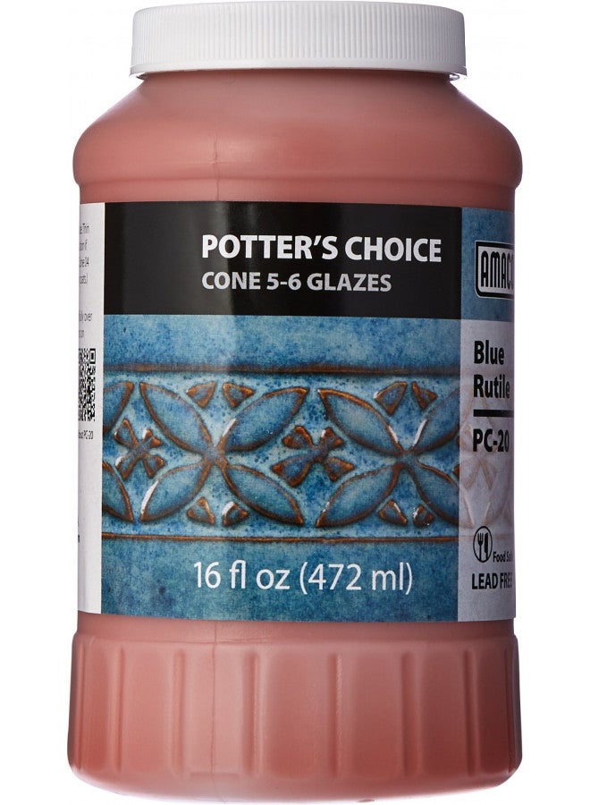 AMACO Potters Choice Glaze, Blue Rutile PC-20, 1 Pint - 35401D