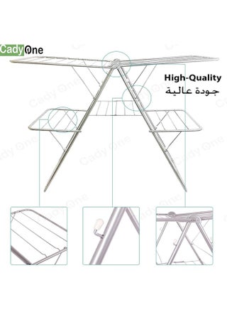 Cady One 2-Shelves Galvanised Steel Laundry Rack Silver 120x17 - Main Image