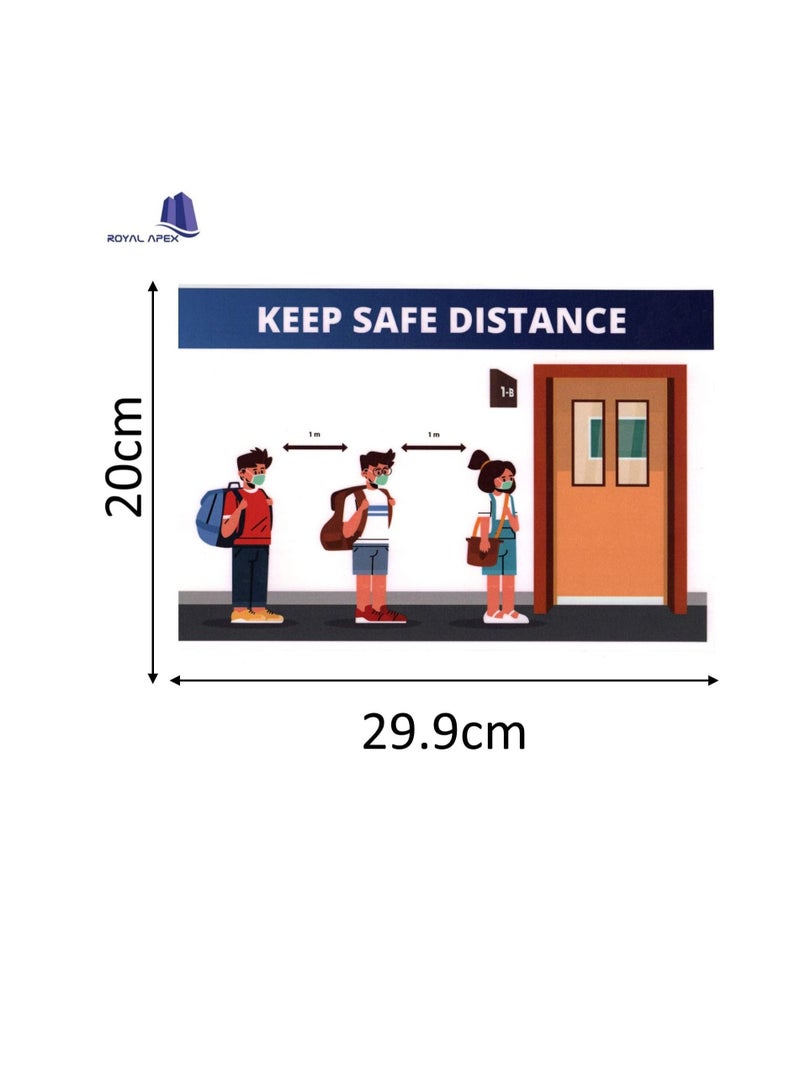 UV Resistant Anti-Glare Adhesive COVID-19 Protocol Stickers, Keep Safe Distance, Stand Here, Mask is Mandatory, Wash Hands Don't Touch (Keep Safe Distance In Queue) - Image 2