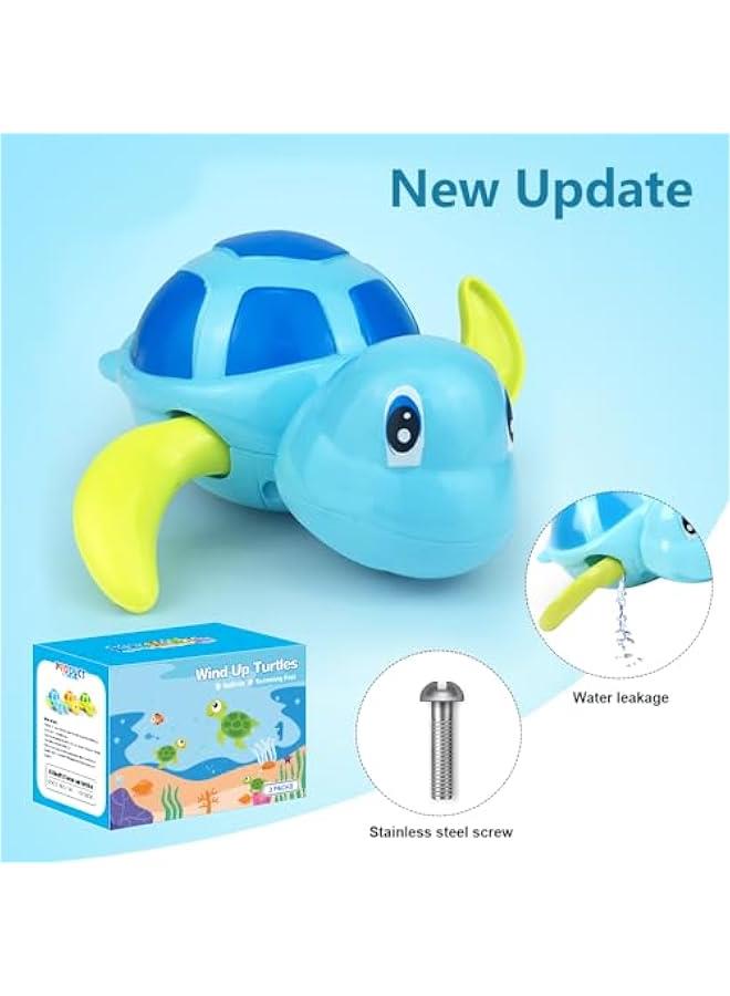 FYLX Bath Toys for Toddlers 1 2 3 4 5 Years OldPool Toys for KidsBaby Funny Wind Up Swimming Turtle Bath ToyCute Floating Bathtub Water Toys for Preschool Child Boys Girls 3 ) - Image 3