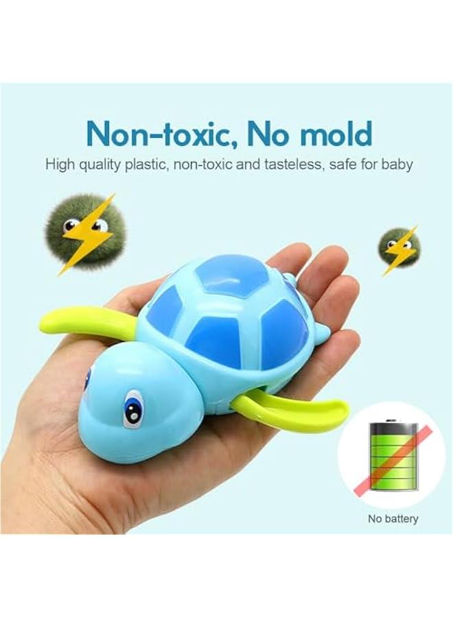 FYLX Bath Toys for Toddlers 1 2 3 4 5 Years OldPool Toys for KidsBaby Funny Wind Up Swimming Turtle Bath ToyCute Floating Bathtub Water Toys for Preschool Child Boys Girls 3 ) - Image 5
