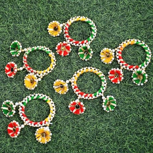 Saugat Traders Return Gifts for Women Gota Patti Bangles with Potli Bags for Pooja Varalakshmi Vratham, Wedding, Haldi Ceremony, Mehndi Function, Bridal Shower Gifting (10 Pairs) - Image 5