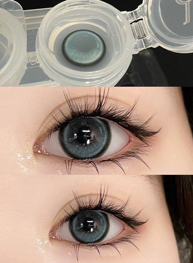 Mill Creek color contact lenses 14.5MM hydrogel lenses can be used for 12 months 1 pair of 2 blue glasses - Image 3