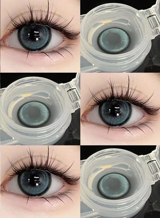 Mill Creek color contact lenses 14.5MM hydrogel lenses can be used for 12 months 1 pair of 2 blue glasses - Image 2
