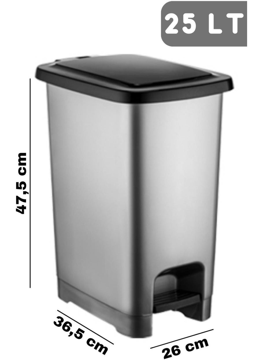 Nandy Home 25 Lt Eco Slim Pedal Dustbin Anthracite  - Image 3