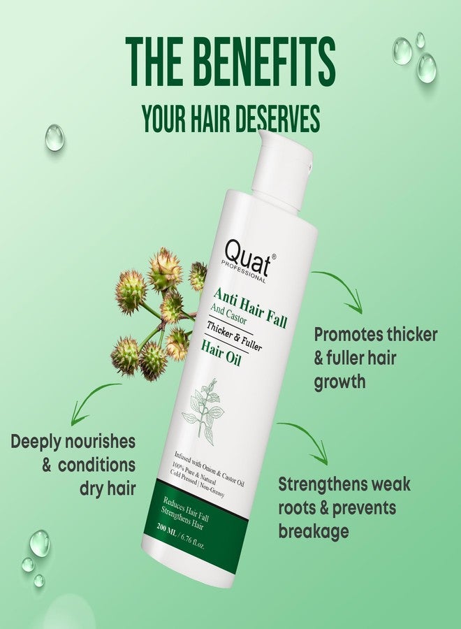 QUAT Anti Hair Fall & Castor Hair Growth Oil, Thicker & Fuller Hair, Hair Oil (200 ml) - Image 2