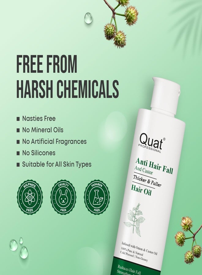 QUAT Anti Hair Fall & Castor Hair Growth Oil, Thicker & Fuller Hair, Hair Oil (200 ml) - Image 3