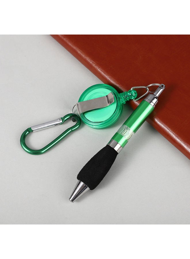 ZD New Metal Drawstring Pen Drawstring Ballpoint Pen Lanyard Line Writing Pen Mountaineer Keychain Easy Pull Button Pen Stationery - Image 2