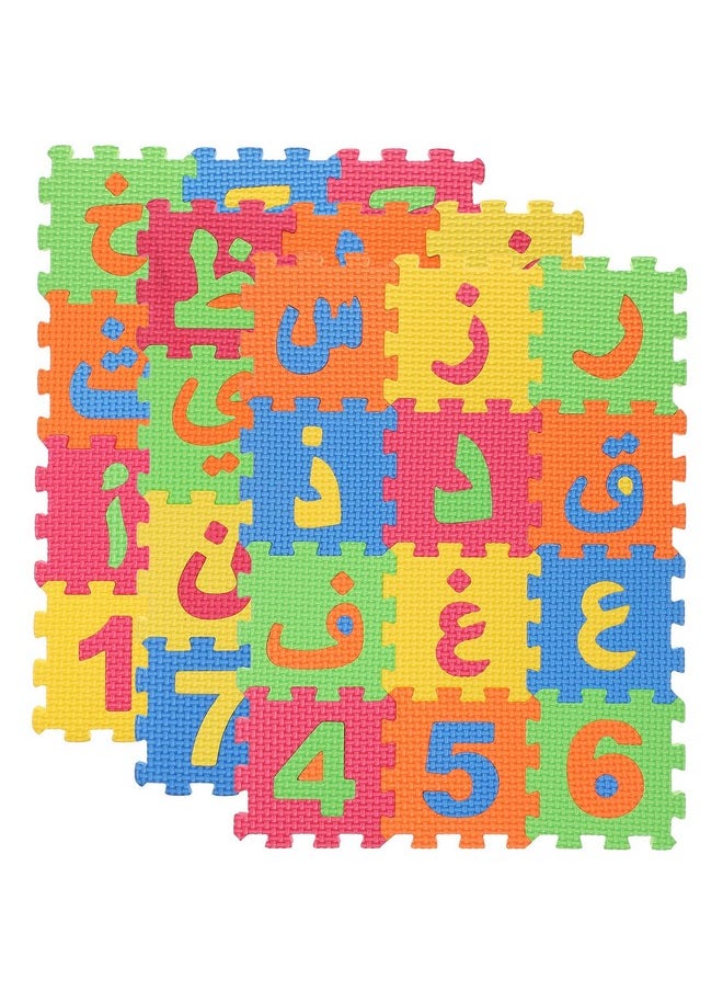 Toyvian Toyvian Arabic Alphabet Mat 36pcs Interlocking Alphabet Floor Puzzle Kids Crawling Play Mat Arabic Letter Learing Flooring Tiles for Bedroom Playroom  - Image 1