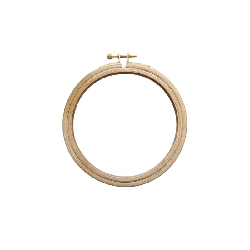 Emdroidery Wooden Hoop Rings 6 inch Size Pack of 1 for Needle Craft Cross Stitch DIY  - Image 1