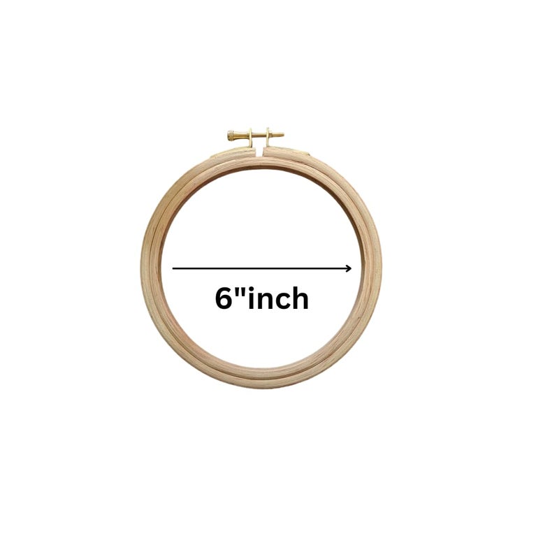 Emdroidery Wooden Hoop Rings 6 inch Size Pack of 1 for Needle Craft Cross Stitch DIY  - Image 2