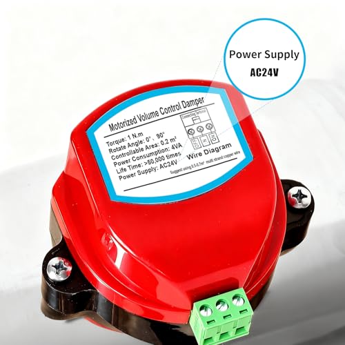 ZOWZEA 6" Motorized Duct Damper,On/Off Backdraft Damper Control, Stainless Steel Airflow Control Damper for HVAC System, 24V AC - Image 5