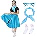 Leadtex 50s Poodle Skirt Sock Hop Costume Accessory Set for Girls with ScarfGlassesSocks - Image 2