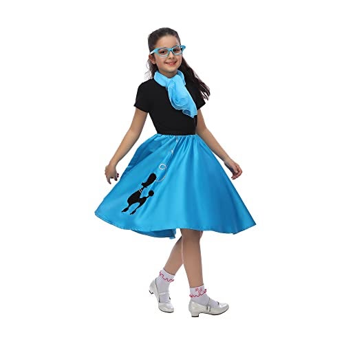 Leadtex 50s Poodle Skirt Sock Hop Costume Accessory Set for Girls with ScarfGlassesSocks - Image 5