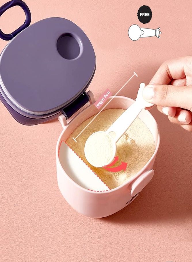 Baby Formula Dispenser With Scoop Crown Baby Formula Container Portable Milk Powder Storage Cute Box Purple - Image 5