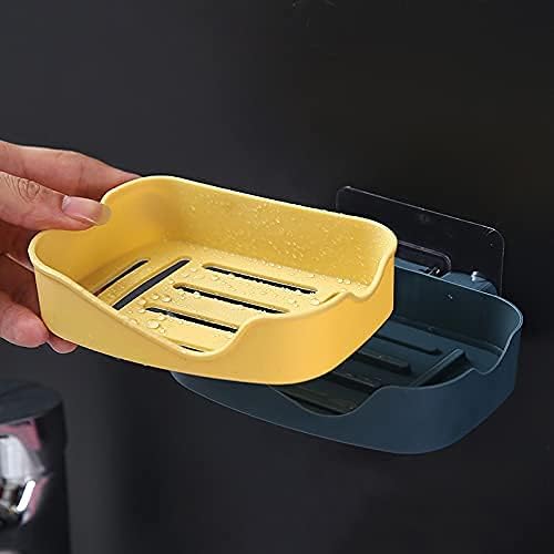 Baps store Baps store Leak Proof Self Draining Double Layers Plastic Soap Stand Wave Wall Mounted SelfAdhesive Plastic Soap Dish Holder Organiser Rack for Shower Kitchen Bathroom Multicolor - Image 3