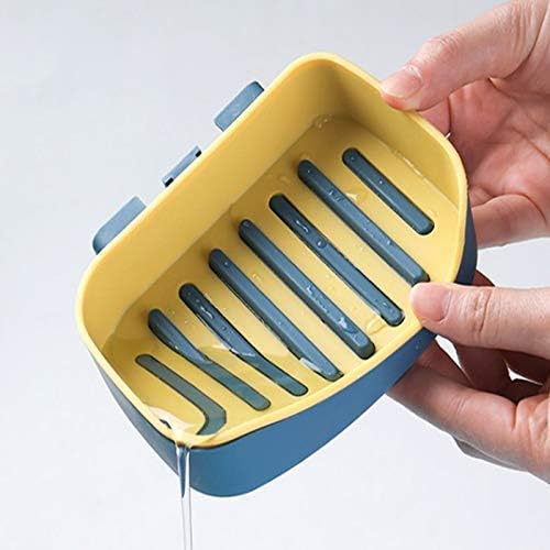 Baps store Baps store Leak Proof Self Draining Double Layers Plastic Soap Stand Wave Wall Mounted SelfAdhesive Plastic Soap Dish Holder Organiser Rack for Shower Kitchen Bathroom Multicolor - Image 4