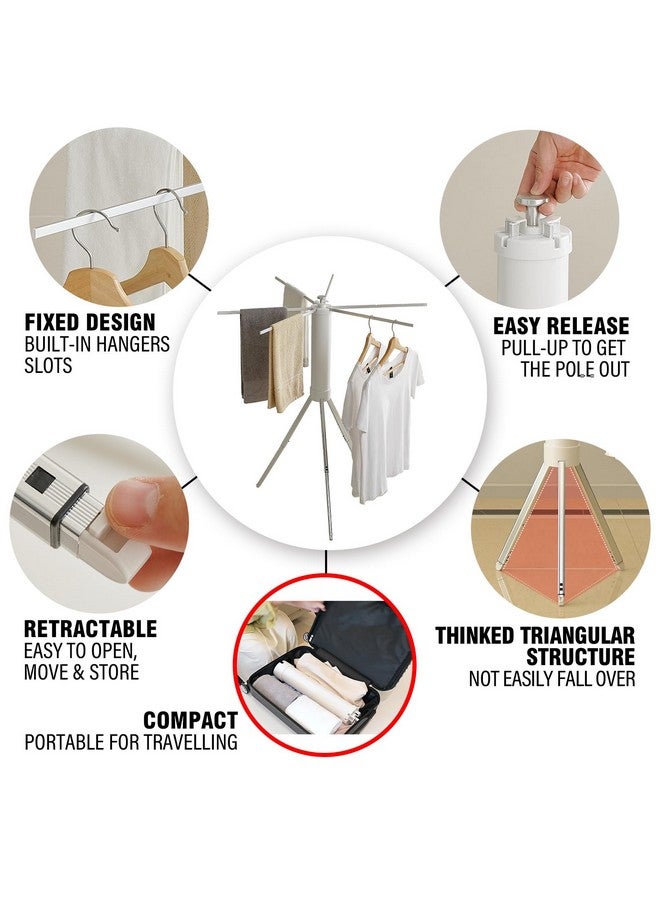 JOOM Clothes Drying Rack Portable Foldable - Drying Rack Clothing Space Saving,Collapsible Drying Rack for Laundry,Travel,Indoor,Outdoor. Folding Clothing Rack Home and Travel (Small Silver) - Image 4