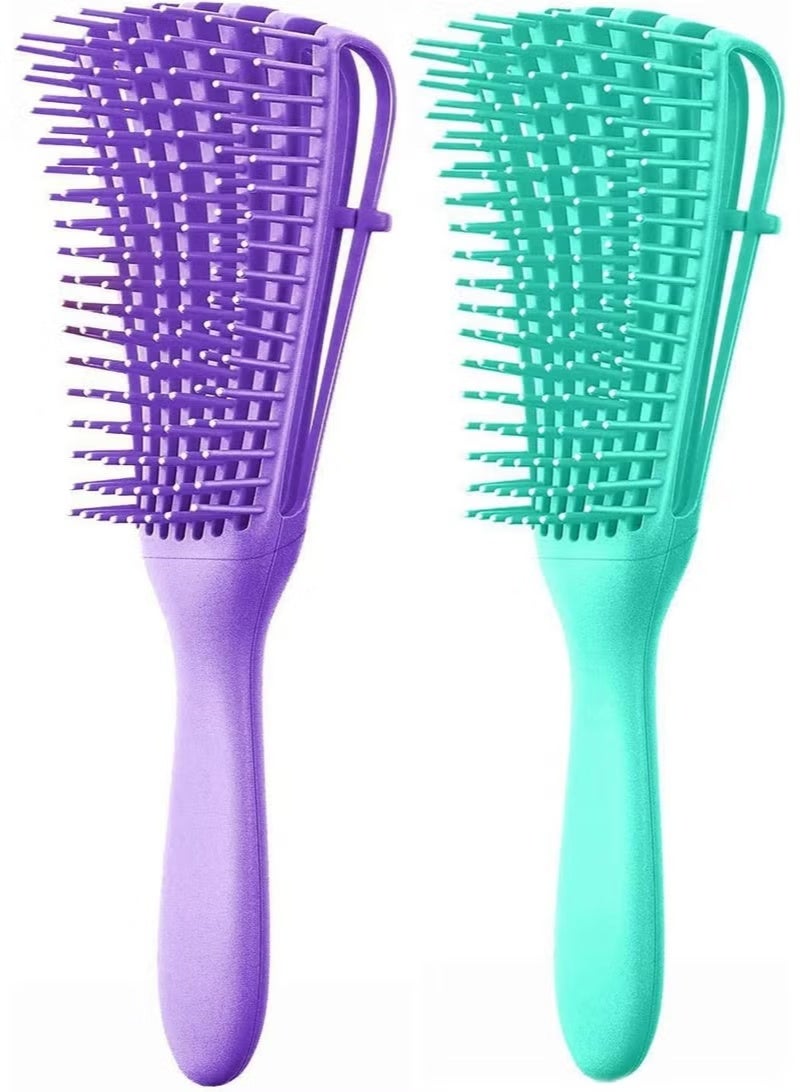 2 Pieces Detangling Brush (Purple, Green) - Image 1
