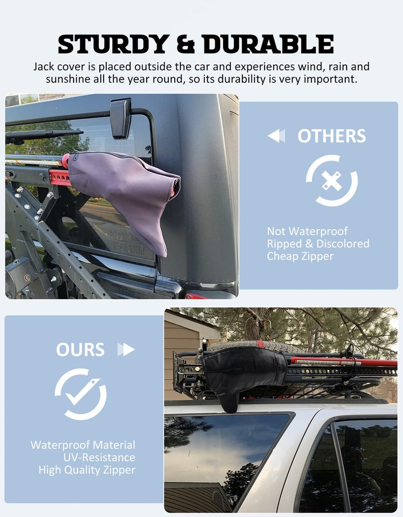 Northyun Hi-Lift Jack Cover, Running Gear PU Waterproof Protective Cover for Hi-Lift Farm Trailer Jack - Image 3