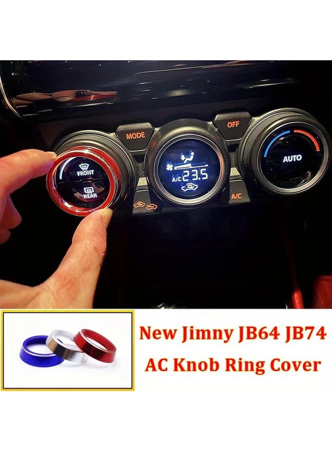 Blue Aluminum Alloy Air Conditioning Knob Cover Trim Ring for SUZUKI Jimny JB64 JB74 2018 2021 - Image 4