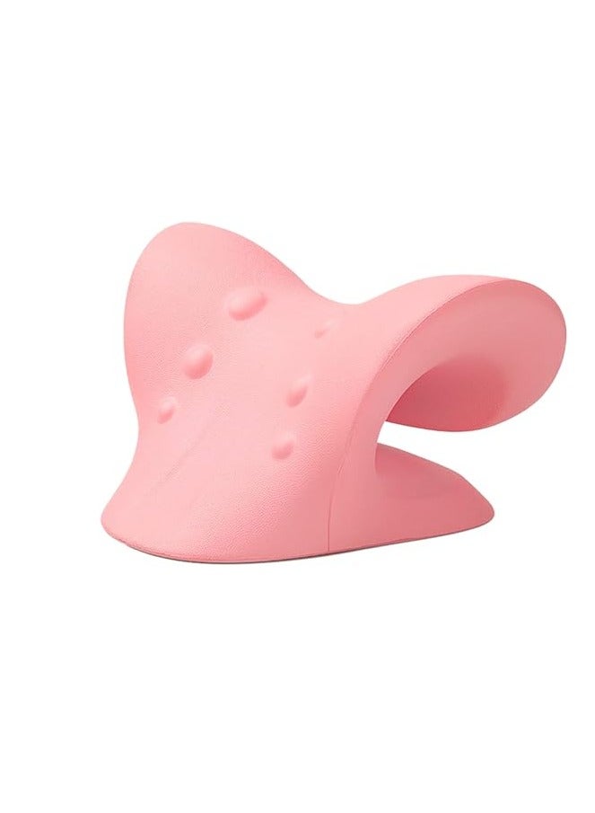 RESTCLOUD Neck and Shoulder Relaxer Cervical Traction Device Chiropractic Neck Stretcher Pillow for Cervical Spine Alignment Pink - Image 2