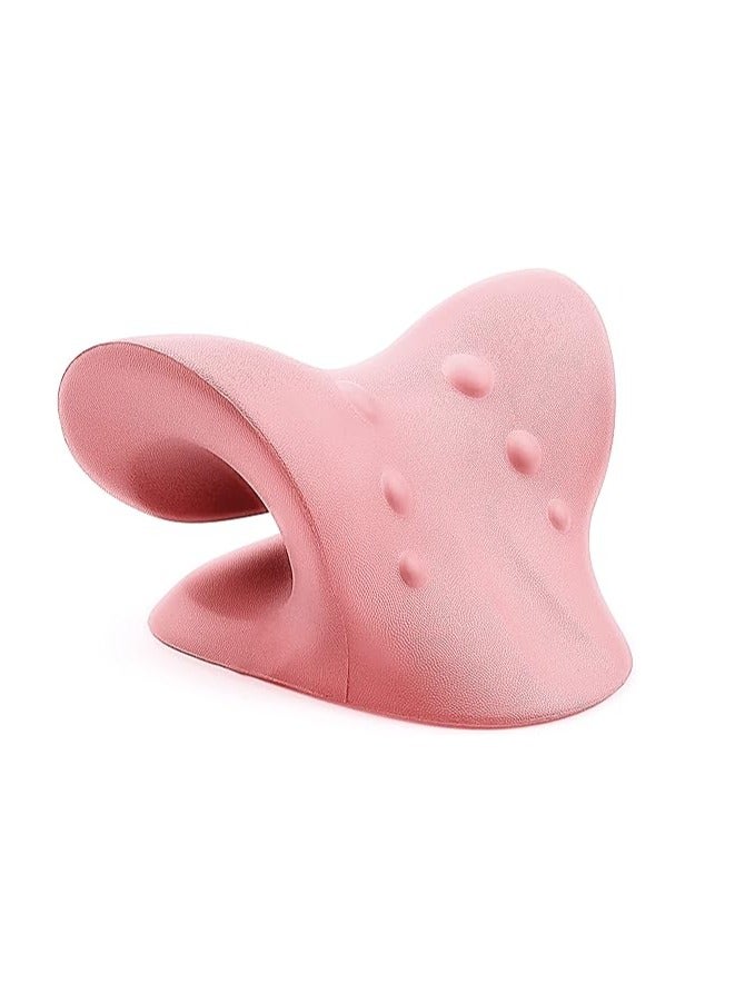 RESTCLOUD Neck and Shoulder Relaxer Cervical Traction Device Chiropractic Neck Stretcher Pillow for Cervical Spine Alignment Pink - Image 5
