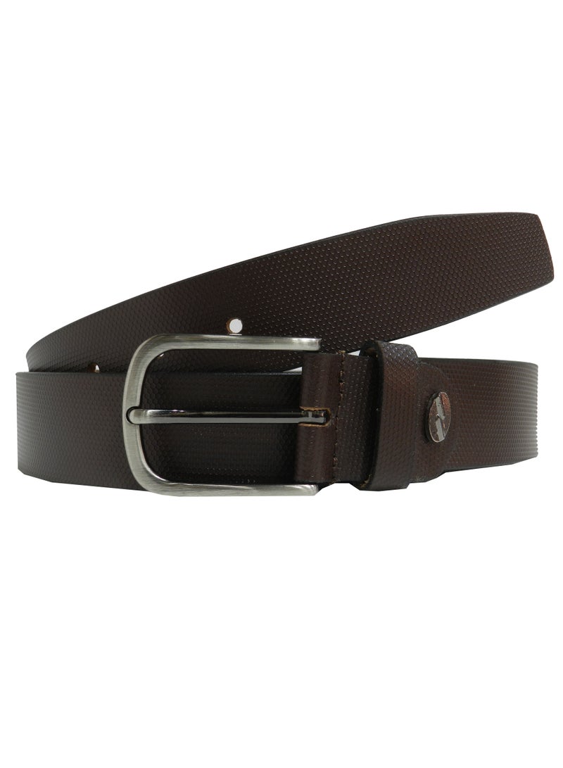 LAVERI LEATHER حزام بني رسمي وغير رسمي من الجلد الطبيعي 35 مم للرجال - Image 1